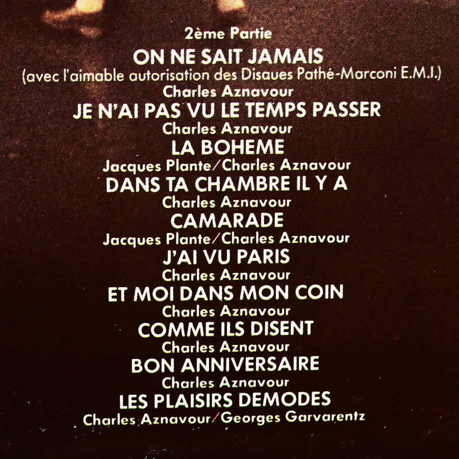 Long Play "Guichets Fermés" de Charles Aznavour