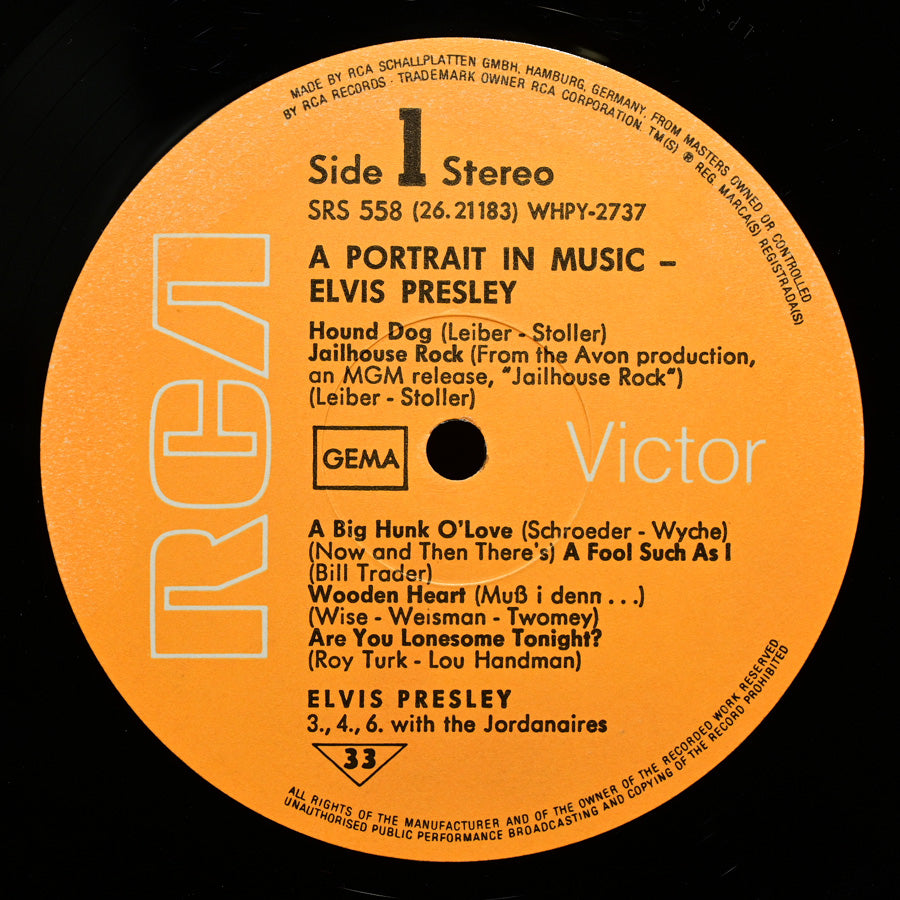 Long Play "A Portrait in Music" de Elvis Presley edición alemana de 1973