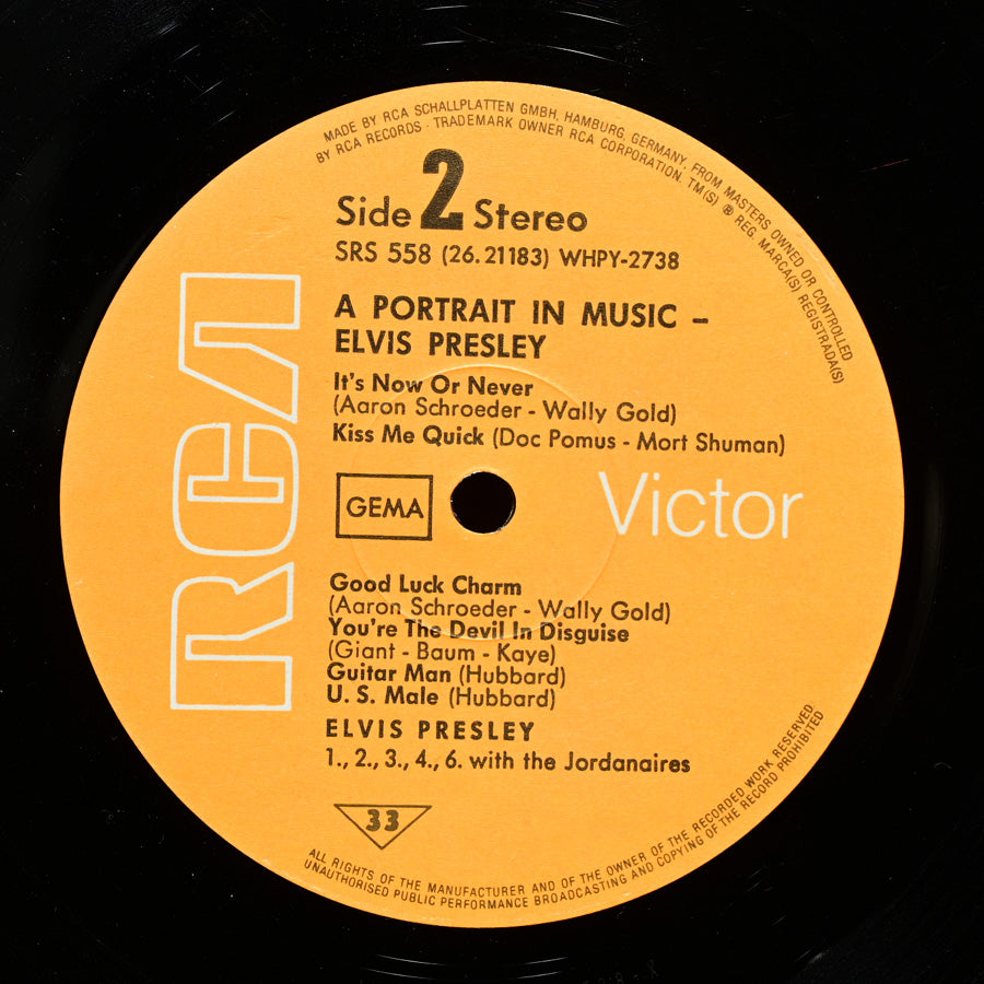 Long Play "A Portrait in Music" de Elvis Presley edición alemana de 1973