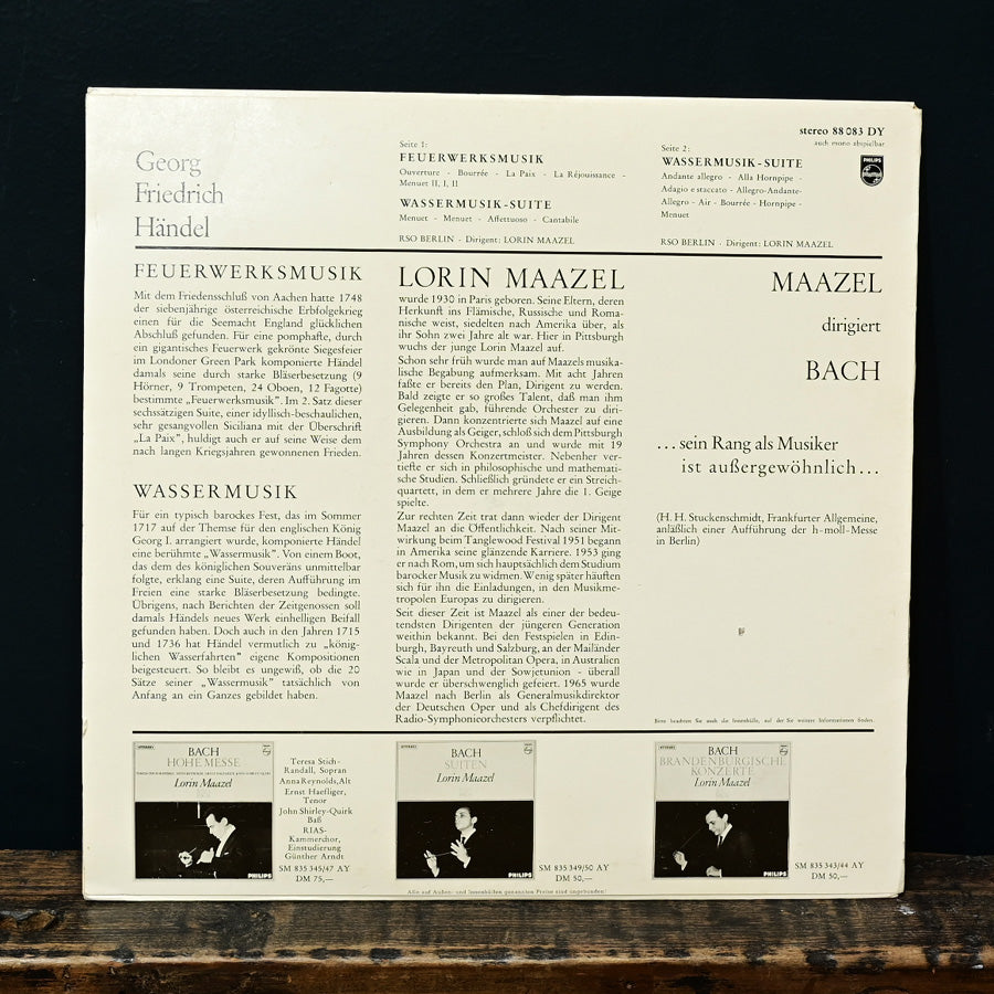 Long Play Música del Agua y Suite Fuegos de Artificio de G.F. Haendel