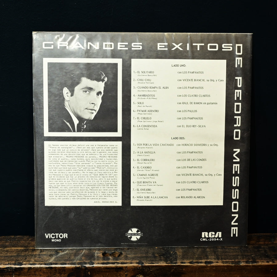 Long Play "Grandes Exitos de Pedro Messone" Chile, 1971