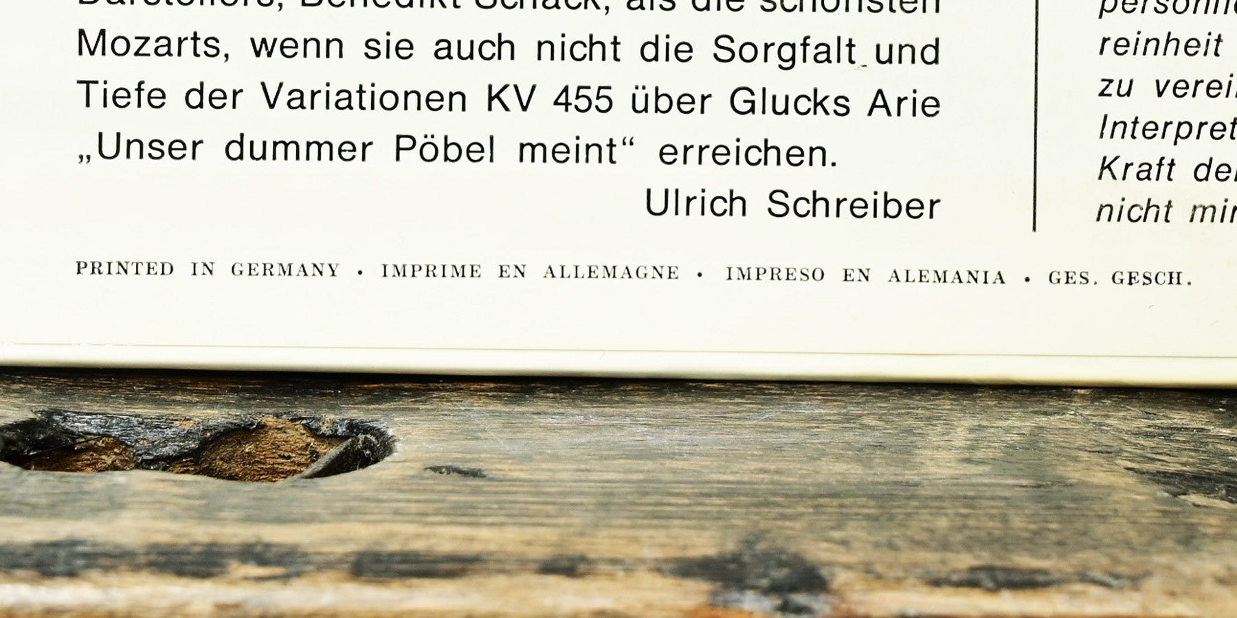 Long Play obras para piano de Mozart por Walter Gieseking