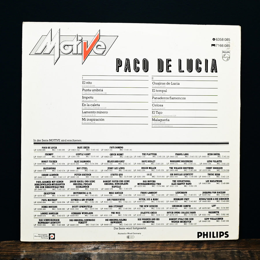Long Play "Paco de Lucía" compilación alemana 1972