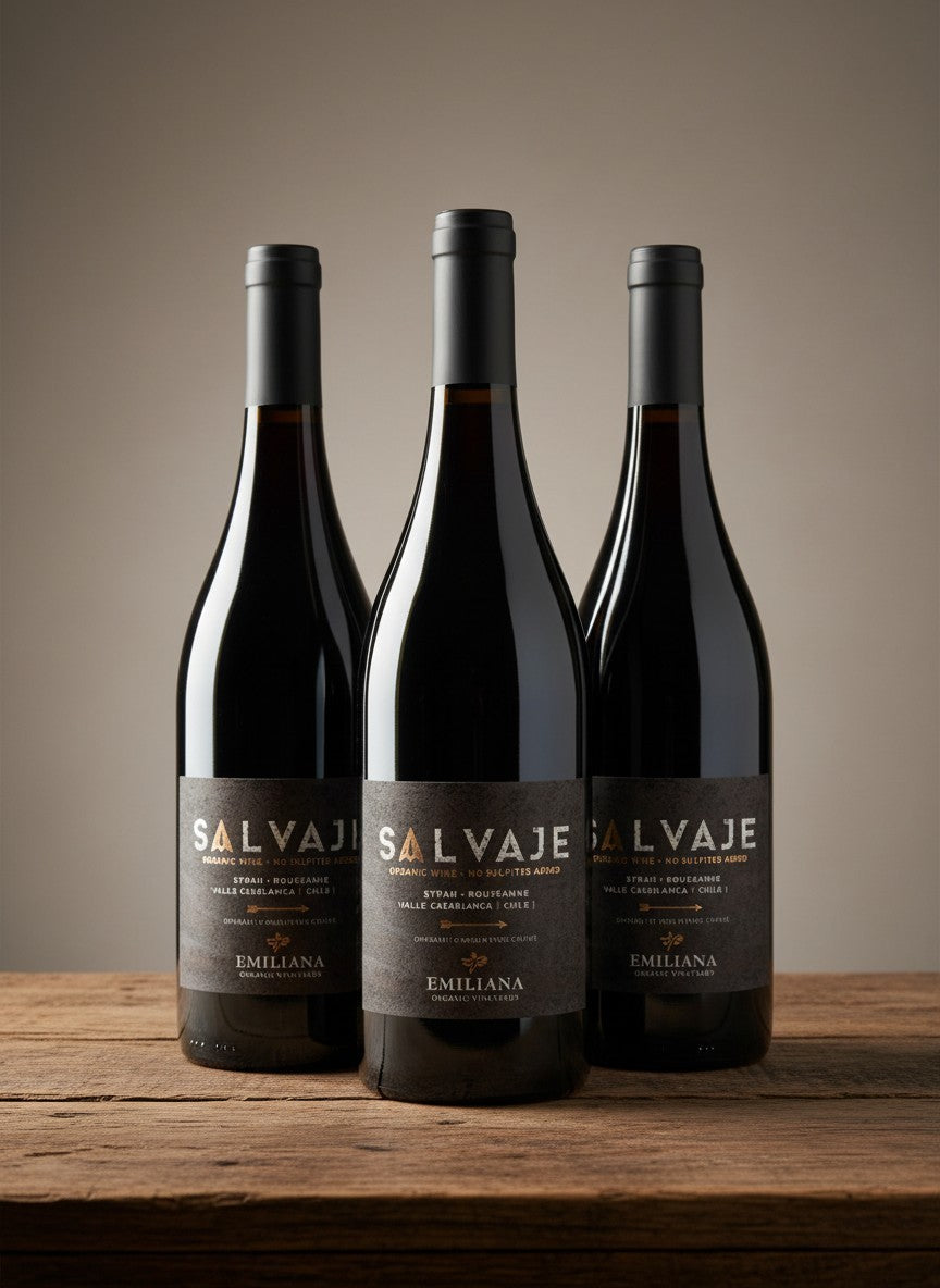 Vino Emiliana Salvaje Ensamblaje 2022 D.O. Casablanca x 3 BOTELLAS
