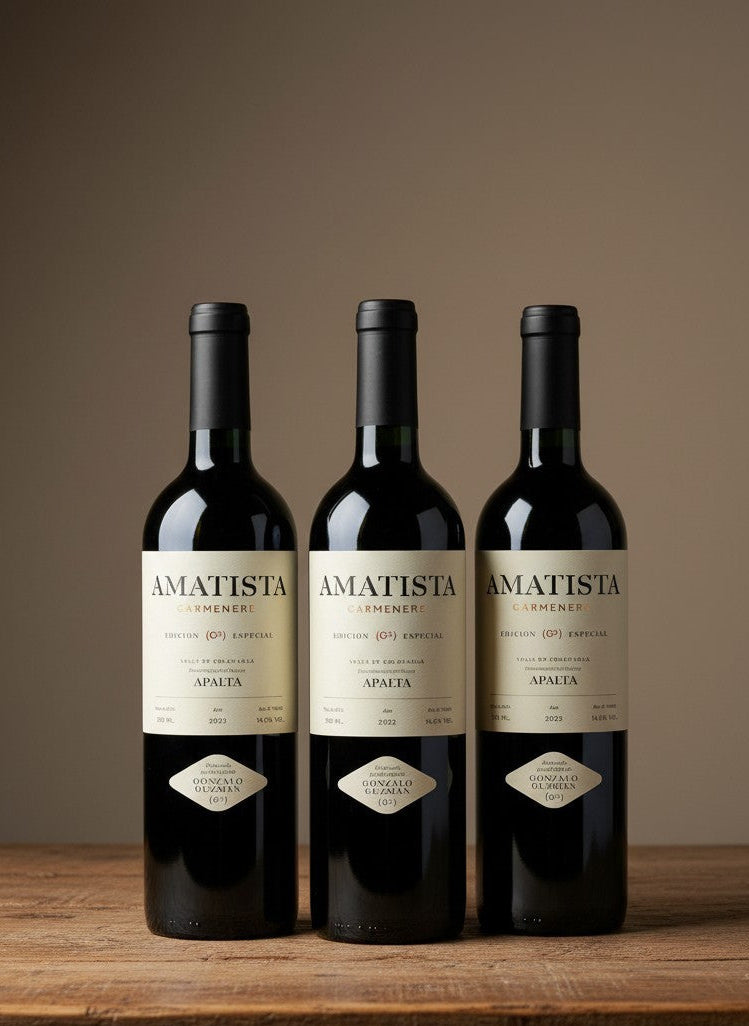 Vino Gonzalo Guzmán Amatista Carmenere 2023 D.O. Colchagua x 3 BOTELLAS