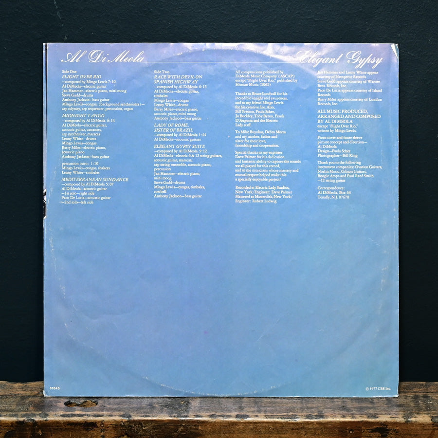 Long Play "Elegant Gypsy" de Al Di Meola edición neerlandesa de 1977
