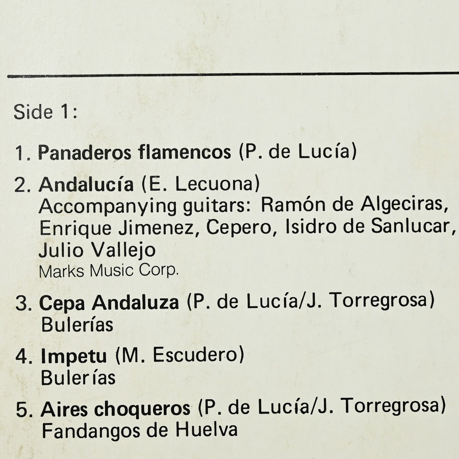 Long Play "Paco de Lucía" compilación alemana 1973