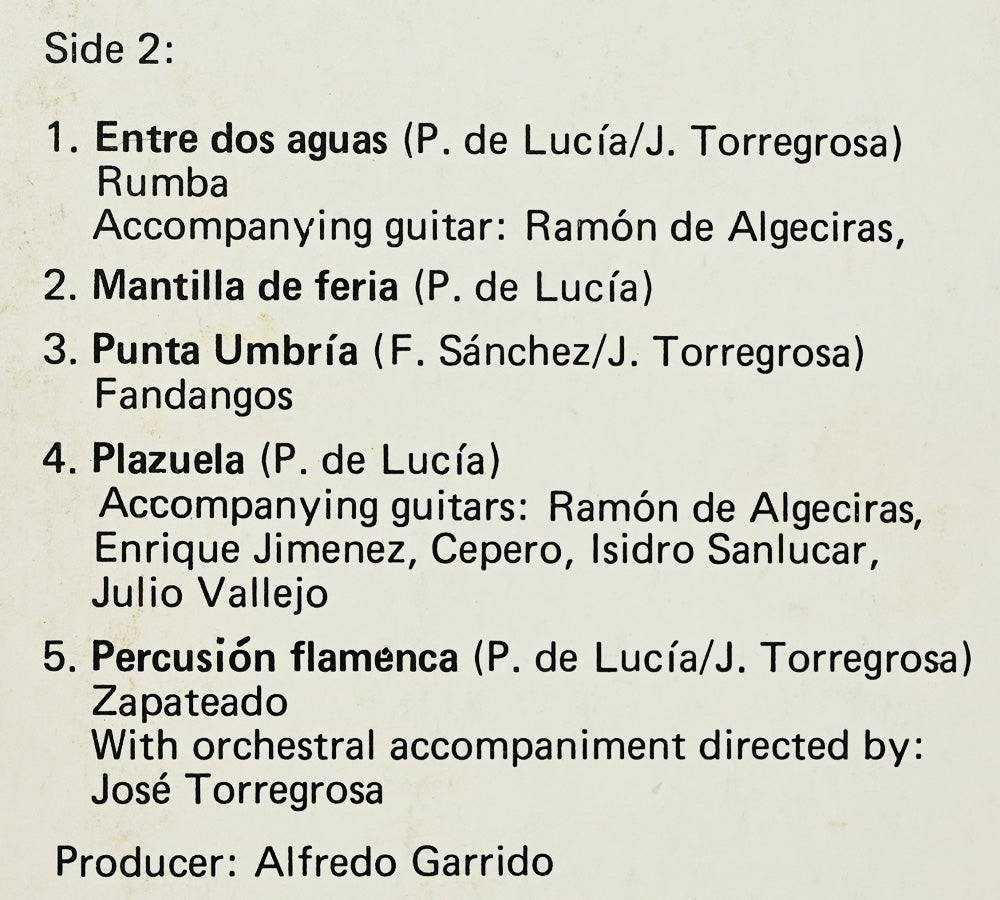 Long Play "Paco de Lucía" compilación alemana 1973