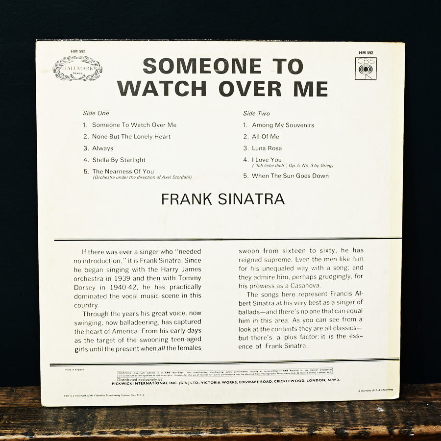 Long Play "Someone to watch over me" de Frank Sinatra 1968