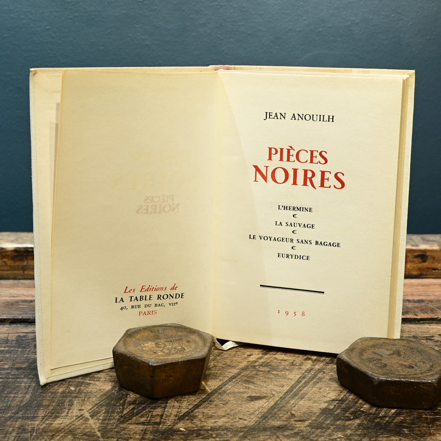 Libro "Pieces Noires" de Jean Anouilh edición numerada 1958
