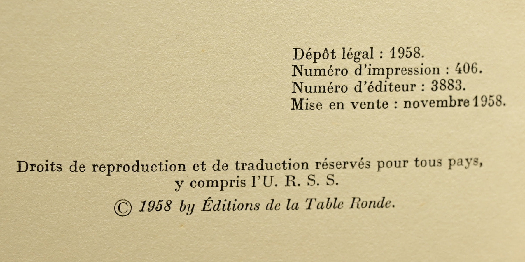 Libro "Pieces Noires" de Jean Anouilh edición numerada 1958