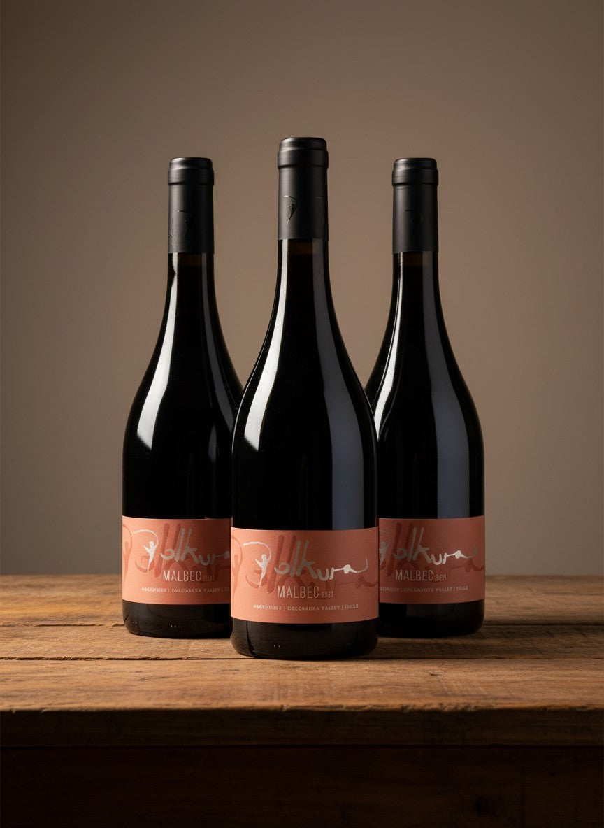 Vino Polkura Malbec  2022 D.O. Marchigüe X 3 BOTELLAS