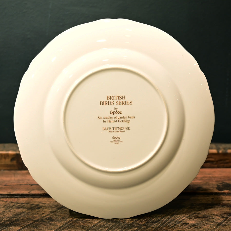 Plato porcelana bone china Spode aves británicas Blue Titmouse