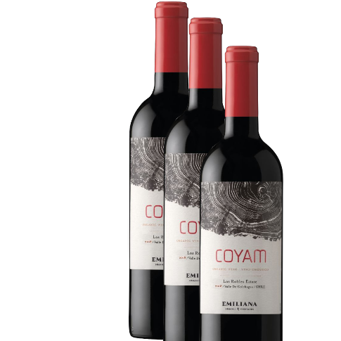 Vino Emiliana Coyam, ensamblaje 2020 D.O. Colchagua x 3 BOTELLAS