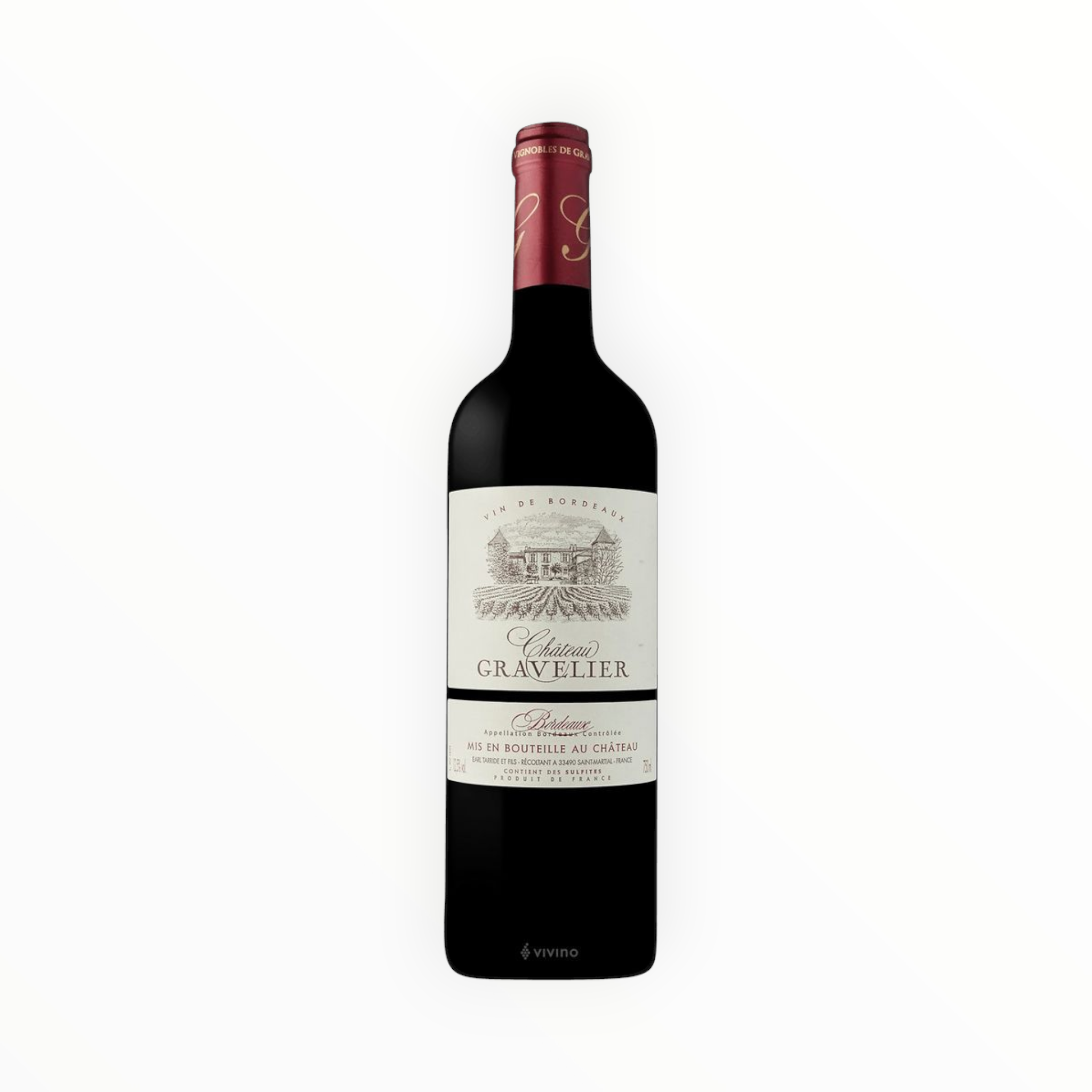 Vino Chateau Haut Gravelier ensamblaje 2022 A.O.C. Bordeaux (Francia)