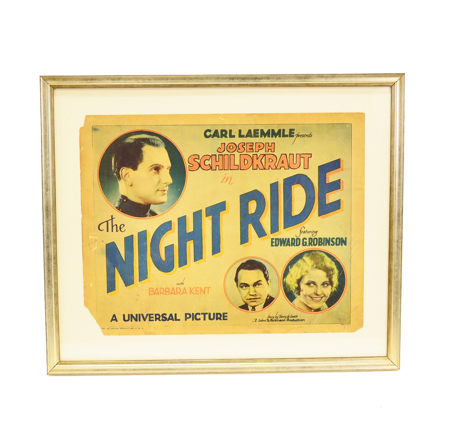 Afiche original film Night Ride de 1930